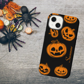 Capinha de Telefone 15 com Padrão de Abóbora de Ha