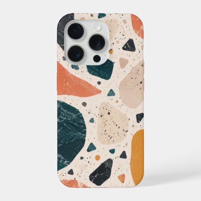 Capinha de Telefone Abstrata em Terrazzo Moderno (Verso)