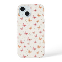 Capinha de Telefone Borboletas Aquarela Rosa - Boh