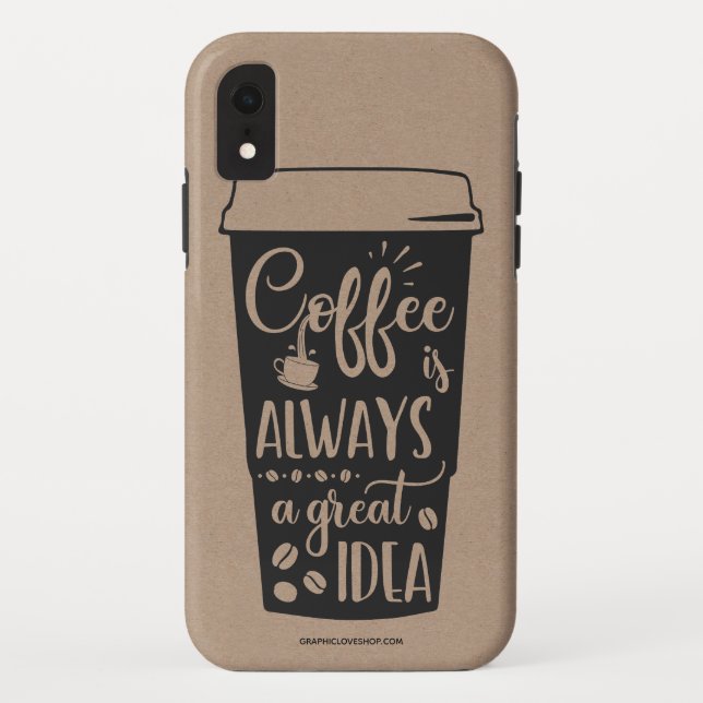 Capinha de Telefone Café É Sempre Uma Ótima Ideia (Verso)