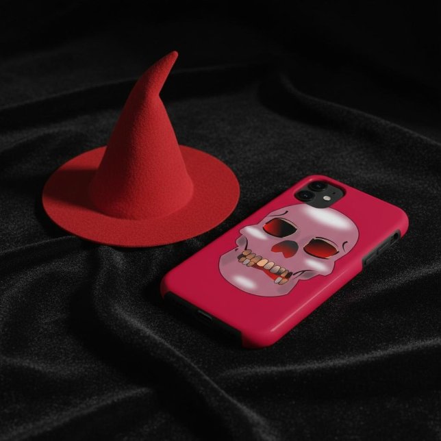 Capinha de Telefone Caveira Goth Rosa (Criador carregado)