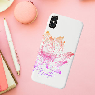 Capinha de telefone com desenho de lótus em linha