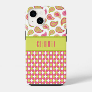 Capinha de telefone com estampa de argilas rosa e