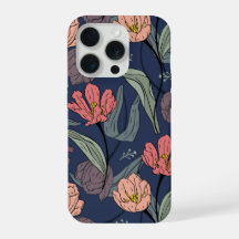Capinha de telefone com estampa de tulipas florais