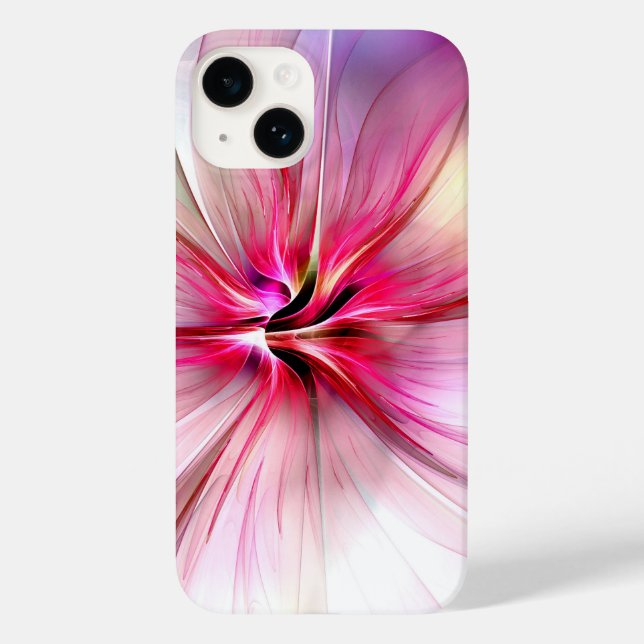 Capinha de telefone com flor rosa grande moderna (Verso)