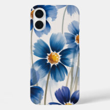 Capinha de telefone com flores silvestres azuis aq