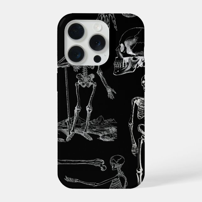 Capinha de telefone com ilustração de esqueleto vi (Verso)