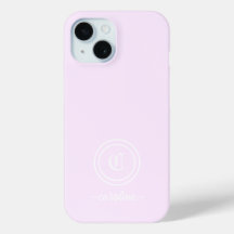 Capinha de Telefone com Monograma e Nome Roxo Clar
