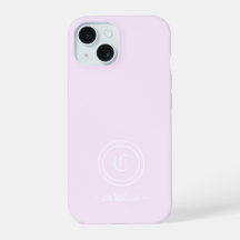 Capinha de Telefone com Monograma e Nome Roxo Clar
