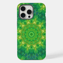 Capinha de telefone com padrão circular verde