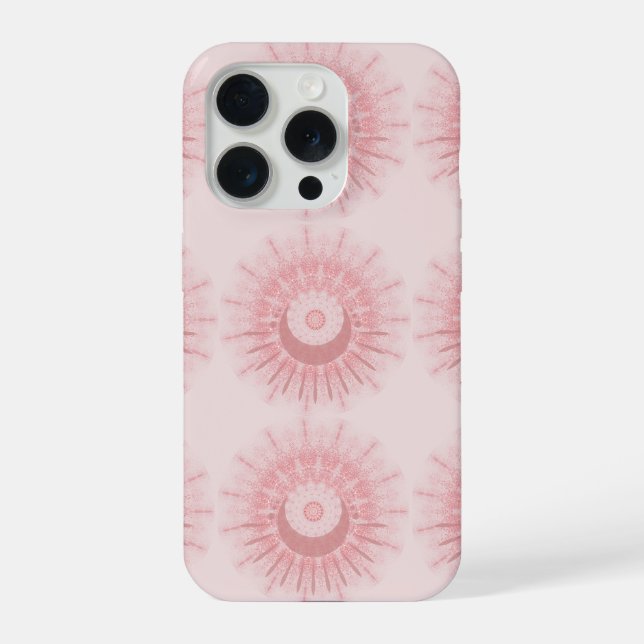 Capinha de telefone com padrão tribal boho rosa ru (Verso)