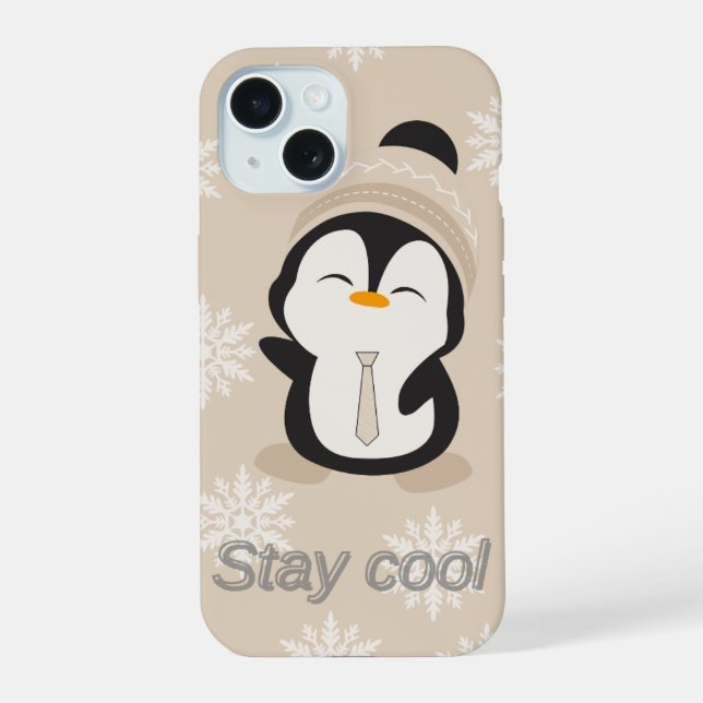Capinha de Telefone Cute Penguin Stay Cool (Verso)