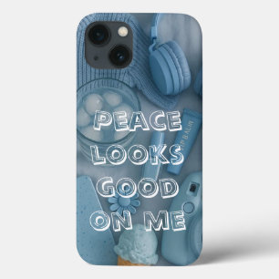 Capinha de telefone estética azul moderna