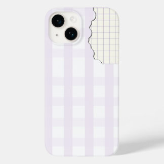 Capinha de Telefone Estético Gingham Lavanda Iphon