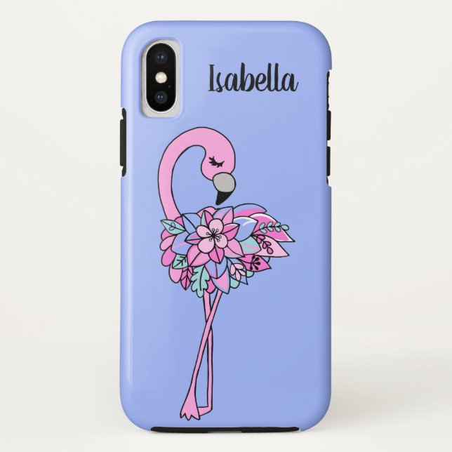 Capinha de Telefone Floral Flamingo Rosa (Verso)