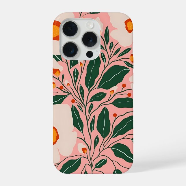Capinha de Telefone Floral Rosa Bege (Verso)