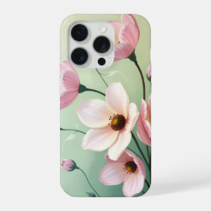 Capinha de Telefone Floral Rosa e Verde Sage