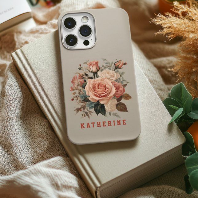 Capinha de Telefone Flores Personalizadas Rosas pa (floral gift for mom, flowers phone case for women, birthday gift for mom, graduation gift for women)