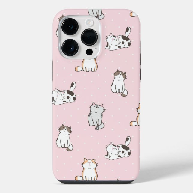 Capinha de telefone gato rosa (Verso)
