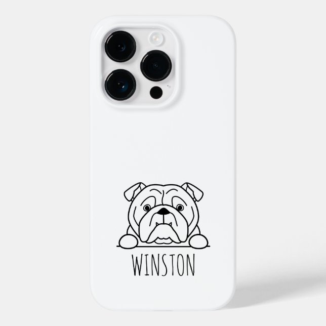 Capinha de Telefone Personalizada com Nome Bulldog (Verso)