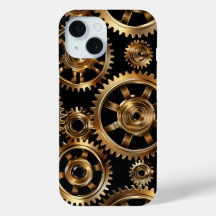 Capinha de Telefone Rodas Dentadas Steampunk Doura