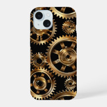 Capinha de Telefone Rodas Dentadas Steampunk Doura