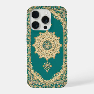 Capinha de Telefone Tapete Persa Turquesa – Borda 