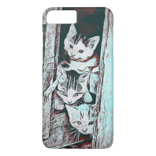 Capinha de Telefone Três Gatinhos Olhando Para For