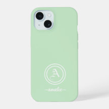 Capinha de Telefone Verde com Monograma e Nome Per