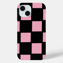 Capinha de Xadrez Rosa e Preto para iPhone 15