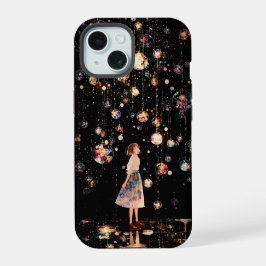 Capinha iPhone 15 Noite Estrelada com Orbes Reluze