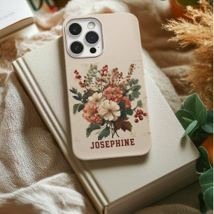 Capinha Resistente para iPhone 14 Flores Retrô Per