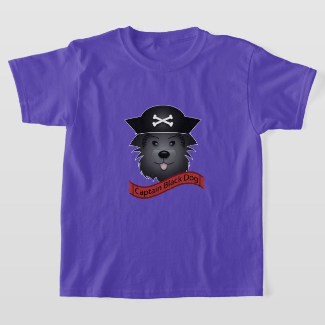Capitão Cachorro Negro - Camisa Básica Para Crianç (Postura )