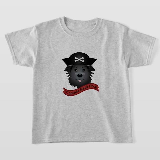 Capitão Cachorro Negro - Camisa Básica Para Crianç (Postura )