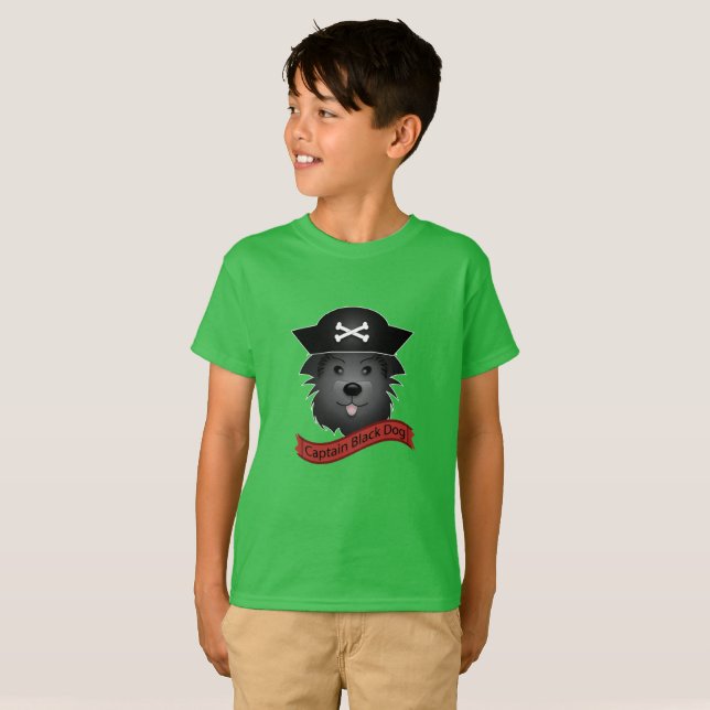 Capitão Cachorro Negro - Camisa Básica Para Crianç (Frente Completa)