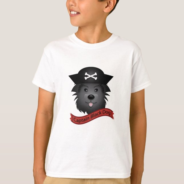 Capitão Cachorro Negro - Camisa Básica Para Crianç (Frente)