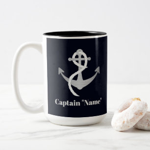 Capitão feito sob encomenda Caneca com âncora de