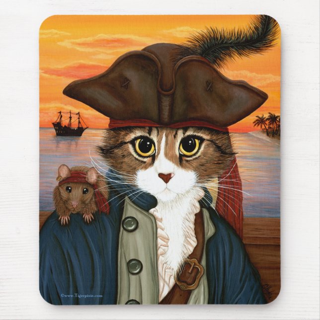 Capitão Leo, gato do pirata & arte Mousepad da (Frente)