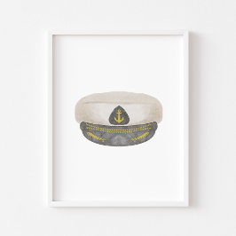 Capitão marinho do Watercolor Vintage, poster