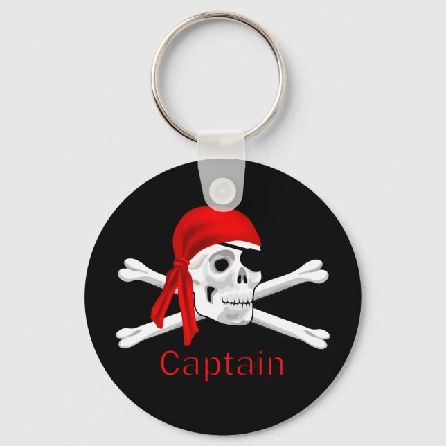 Capitão Pirate Skull & Crossbones Chaveiro 2 (Frente)