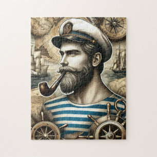 Capitão Quebra-cabeça Náutico Vintage
