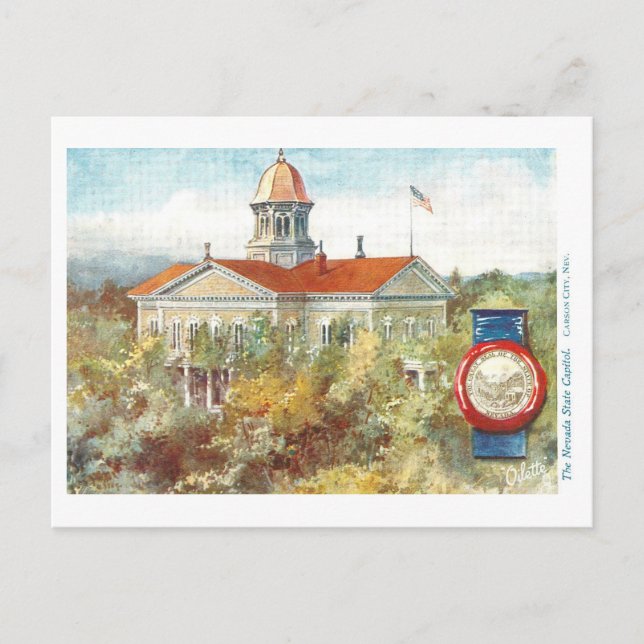 Capitólio Vintage Nevada com cartão postal (Frente)