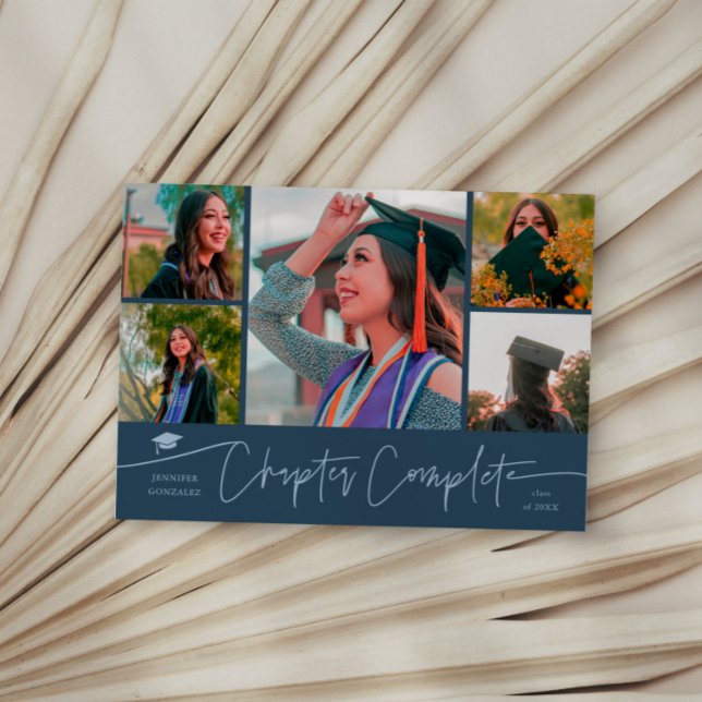 Capítulo Completo Cartão de Foto Gradução Azul Mar (Criador carregado)