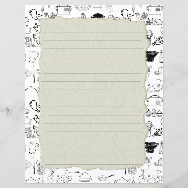 Capítulo Divisor Páginas para Binders de Receita (Frente)