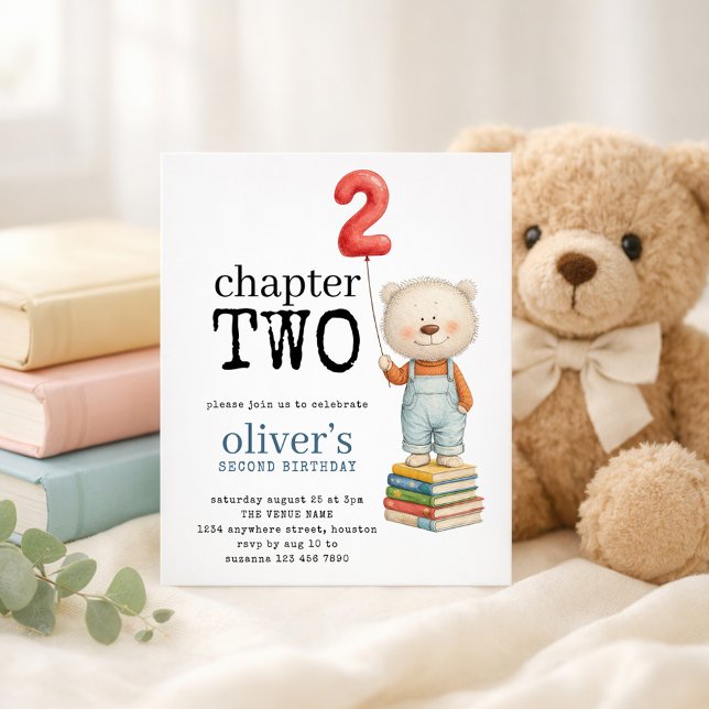 Capítulo Dois Urso Livro Menino Aniversário de 2 A (Criador carregado)