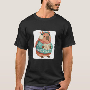 Capivara Cantando Canções de Natal em Suéter de Na
