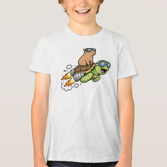 Capivara Fofa em Tartaruga o Animal Engraçado (Frente)