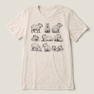 Capivara Onsen de Primavera Vintage Chill Esboço