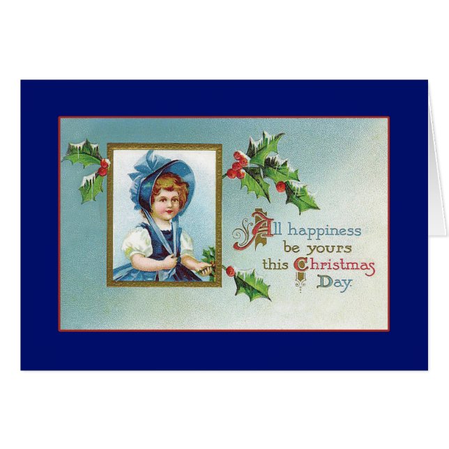 Capota do Natal - cartão do vintage (Frente Horizontal)