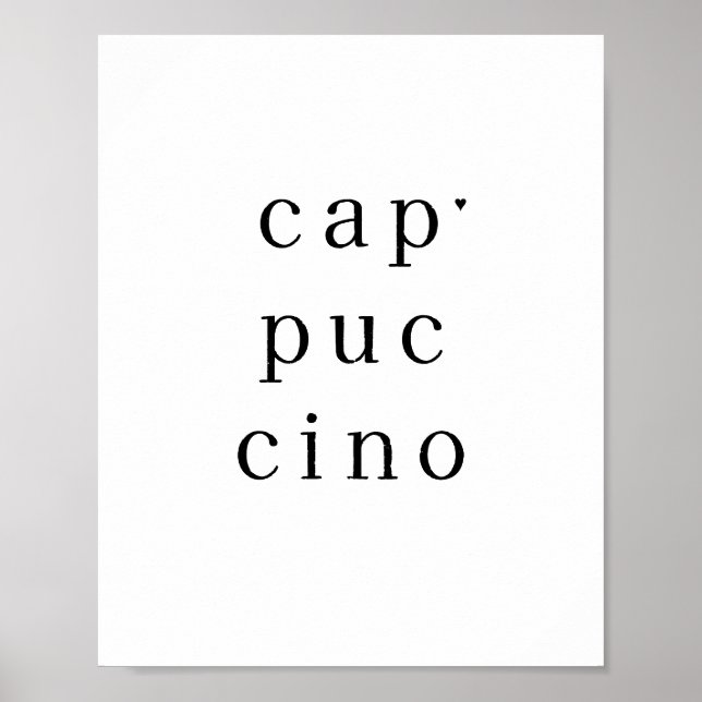 Cappuccino - minimalistic typography poster (Frente)